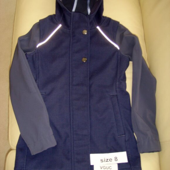 Ivivva Girl by Lululemon 🍋 Rock in the Rain Jacket raincoat navy size 8 - Picture 4 of 6